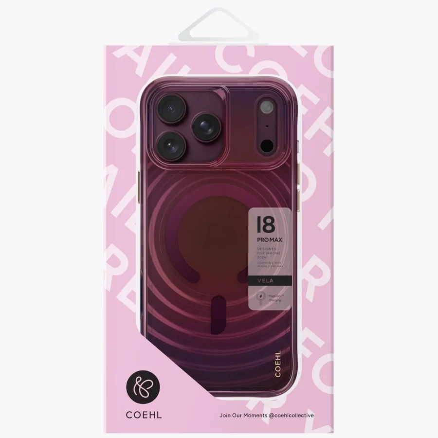 Etui UNIQ Coehl Vela Magnetic Charging na iPhone 18 Pro Max / 17 Pro Max - bordowe