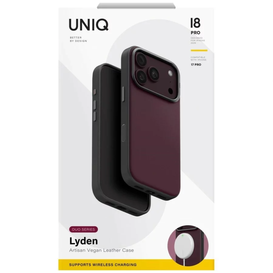 Etui UNIQ Lyden DS Magclick Charging na iPhone 18 Pro / 17 Pro - bordowe