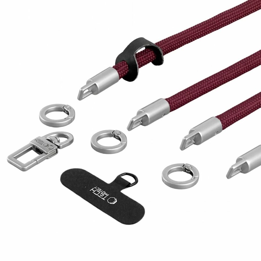 TECH-PROTECT C10S ROPE CROSSBODY & WRIST BURGUNDY/TITANIUM