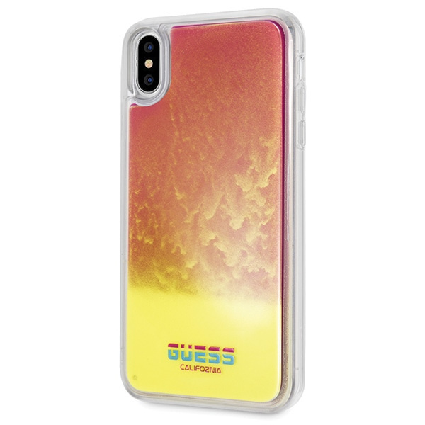Guess GUHCI65GLCPI iPhone Xs Max różowy/pink hard case California Glow in the dark