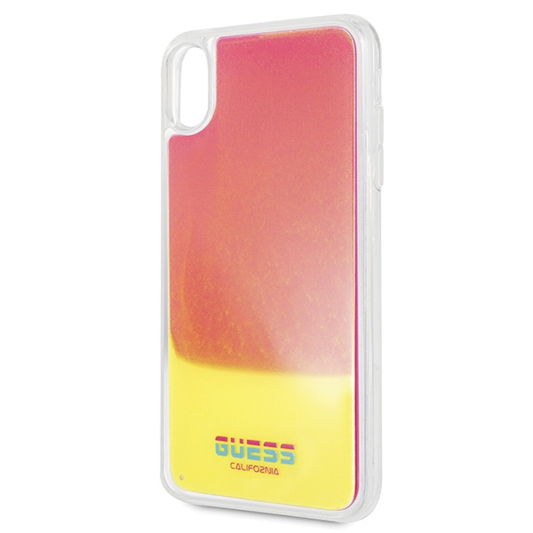 Guess GUHCI65GLCPI iPhone Xs Max różowy/pink hard case California Glow in the dark