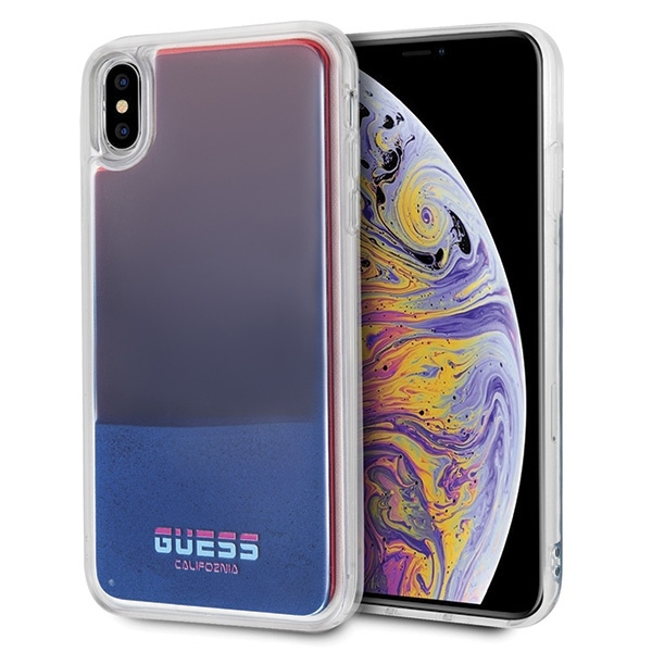 Guess GUHCI65GLCRE iPhone Xs Max czerwony/red hard case California Glow in the dark