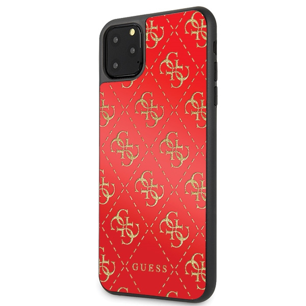 Guess GUHCN654GGPRE iPhone 11 Pro Maxczerwony/red hard case 4G Double Layer Glitter