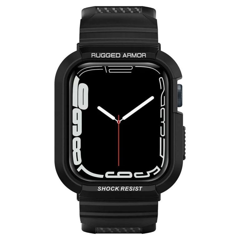 Etui z paskiem Spigen Rugged Armor Pro na Apple Watch 44 / 45 mm - czarne