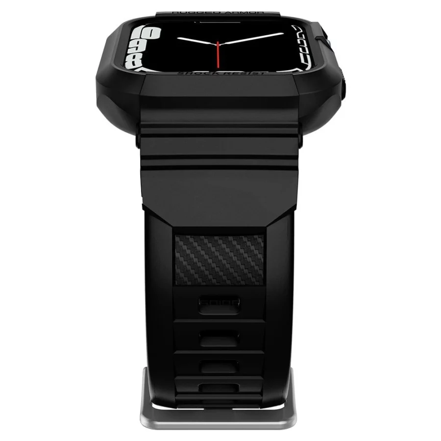 Etui z paskiem Spigen Rugged Armor Pro na Apple Watch 44 / 45 mm - czarne