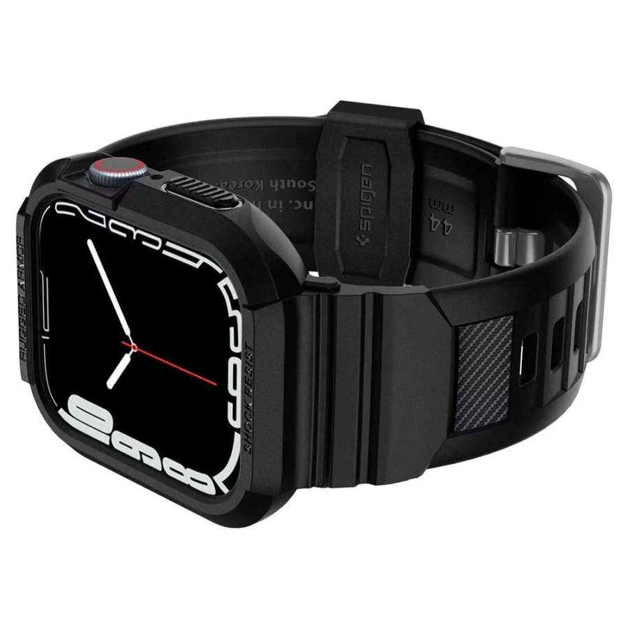 Etui z paskiem Spigen Rugged Armor Pro na Apple Watch 44 / 45 mm - czarne