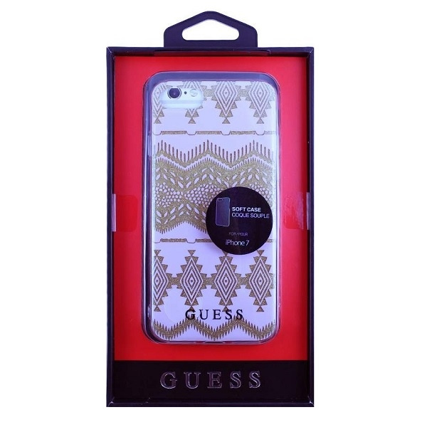 Guess GUHCP7TGTA iPhone 7/8/SE 2020/ SE 2022 beżowy/taupe hardcase Aztec Tribal 3D