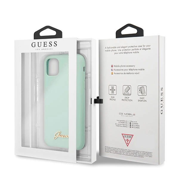 Etui Guess Silicone Vintage Gold Logo na iPhone 11 Pro Max - zielone