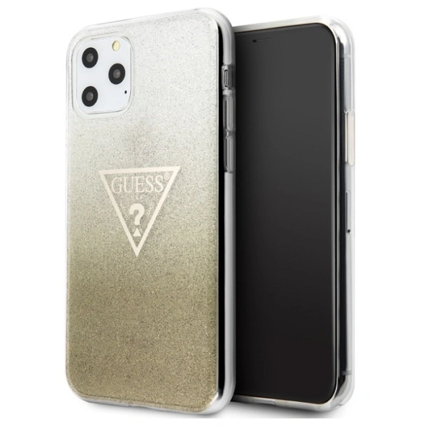 Etui Guess Glitter Triangle na iPhone 11 Pro Max - złote
