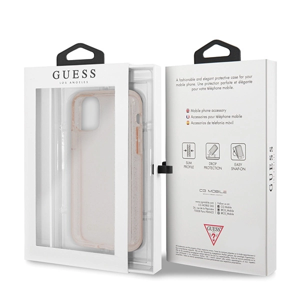Etui Guess Glitter na iPhone 11 Pro - różowe