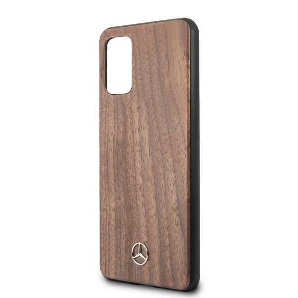 Etui Mercedes Wood Line Walnut na Samsung Galaxy S20+ - brązowe