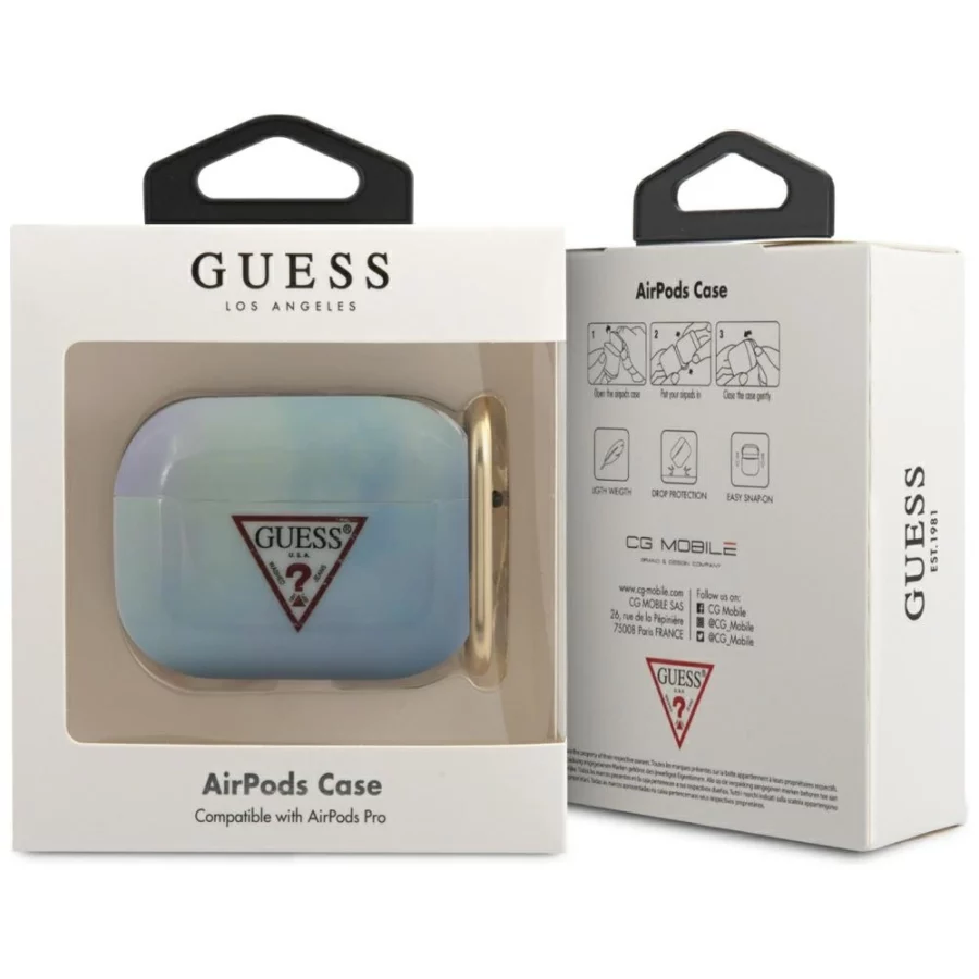 Etui Guess Tie & Dye Collection na AirPods Pro - niebieskie