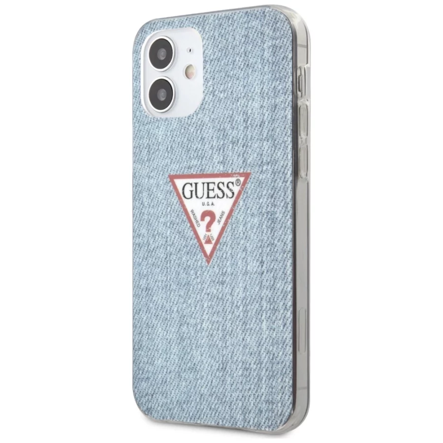 Etui Guess Jeans Collection na iPhone 12 mini - niebieskie
