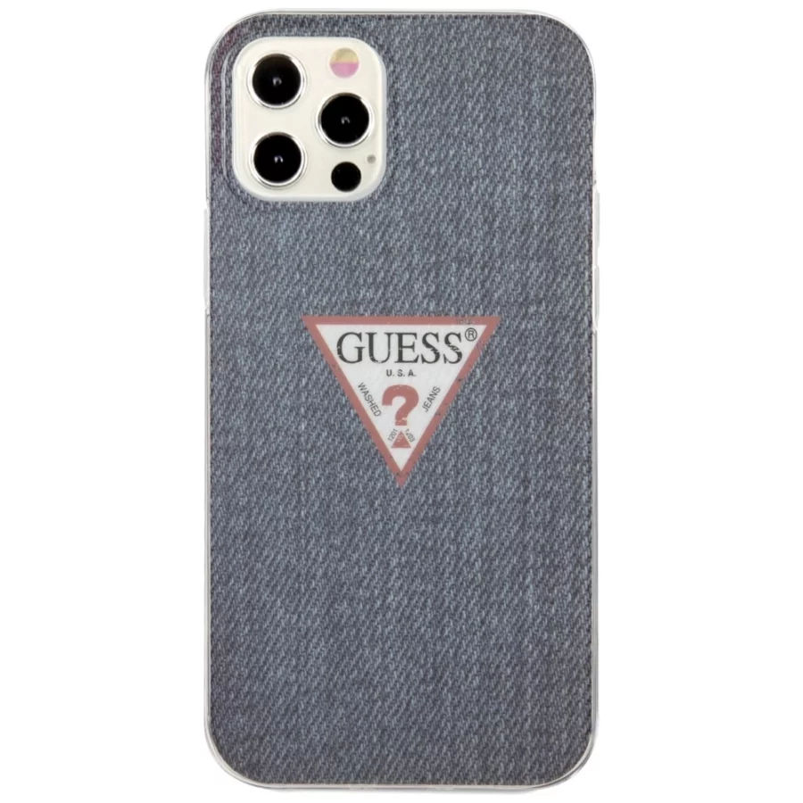Etui Guess Jeans Collection na iPhone 12 Pro Max - granatowe