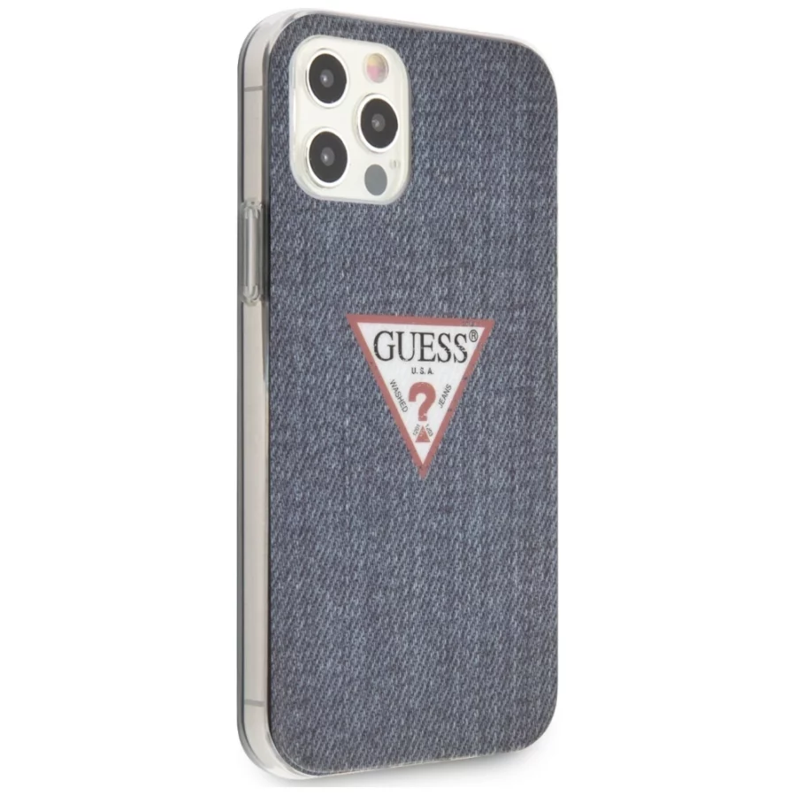 Etui Guess Jeans Collection na iPhone 12 Pro Max - granatowe