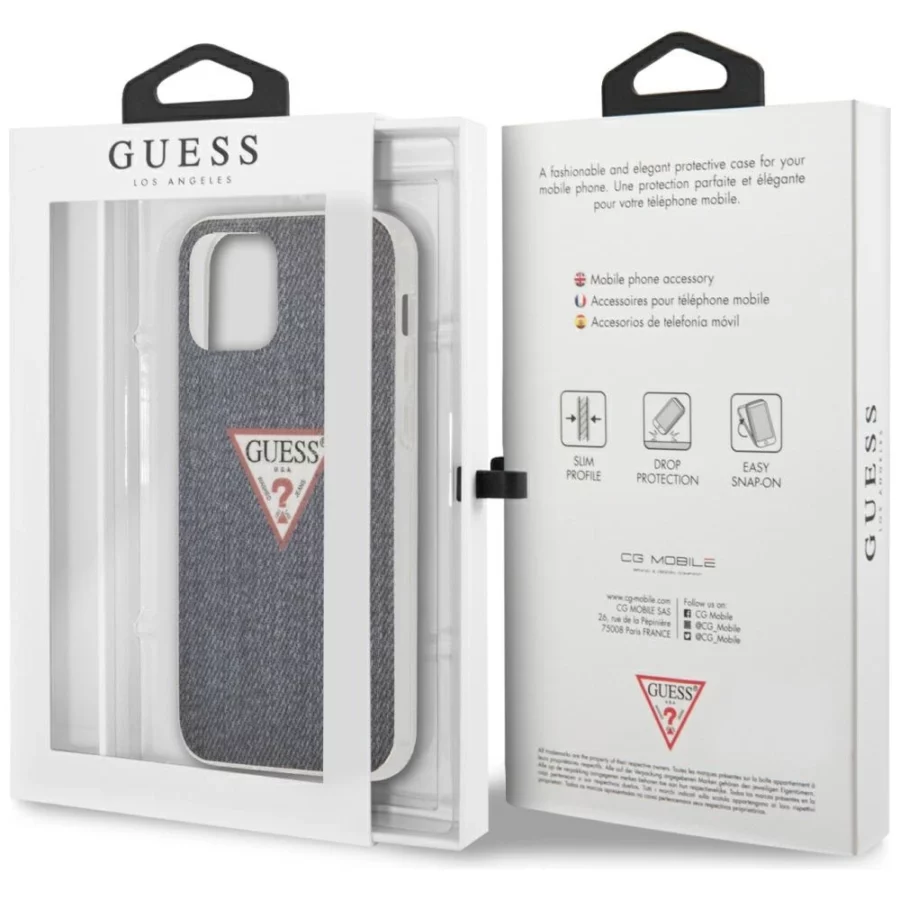 Etui Guess Jeans Collection na iPhone 12 Pro Max - granatowe