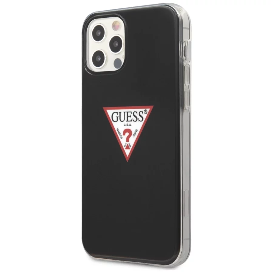 Etui Guess Triangle Collection na iPhone 12 / iPhone 12 Pro - czarne