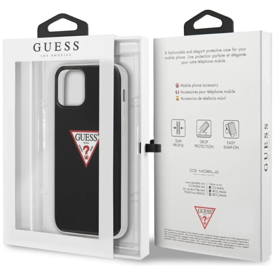 Etui Guess Triangle Collection na iPhone 12 / iPhone 12 Pro - czarne