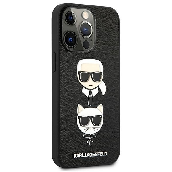 KARL LAGERFELD KLHCP13LSAKICKCBK IPHONE 13 PRO / 13  6,1" CZARNY/BLACK HARDCASE SAFFIANO KARL & CHOUPETTE