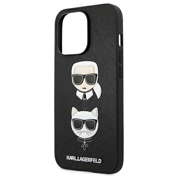 KARL LAGERFELD KLHCP13LSAKICKCBK IPHONE 13 PRO / 13  6,1" CZARNY/BLACK HARDCASE SAFFIANO KARL & CHOUPETTE