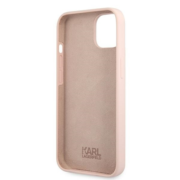KARL LAGERFELD KLHCP13SSLKHLP IPHONE 13 MINI 5,4" JASNORÓŻOWY/LIGHT PINK HARDCASE SILICONE KARL`S HEAD