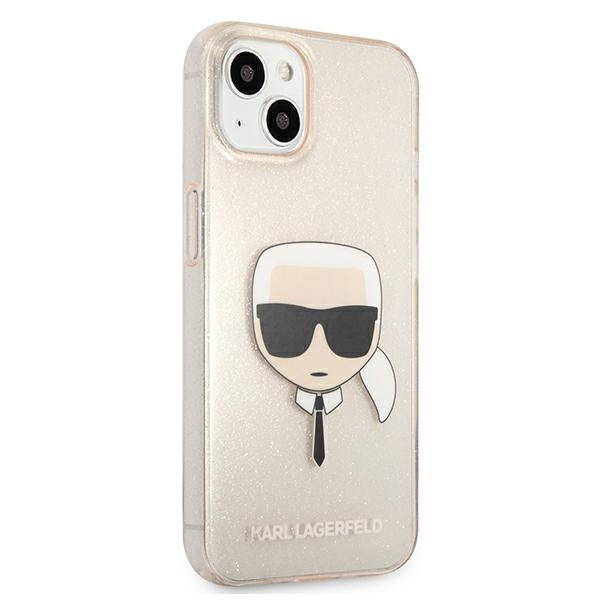 KARL LAGERFELD KLHCP13SKHTUGLGO IPHONE 13 MINI 5,4" ZŁOTY/GOLD HARDCASE GLITTER KARL`S HEAD