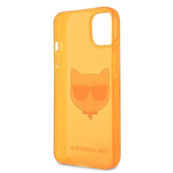 KARL LAGERFELD KLHCP13SCHTRO IPHONE 13 MINI 5,4" POMARAŃCZOWY/ORANGE HARDCASE GLITTER CHOUPETTE FLUO