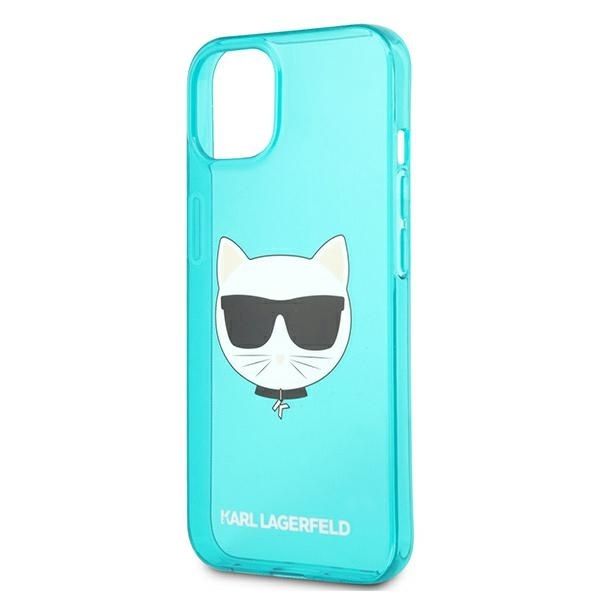 KARL LAGERFELD KLHCP13SCHTRB IPHONE 13 MINI 5,4" NIEBIESKI/BLUE HARDCASE GLITTER CHOUPETTE FLUO