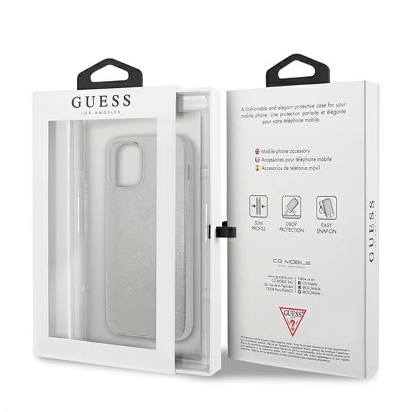 Etui Guess 4G 3D Pattern Collection na iPhone 12 mini - przezroczyste