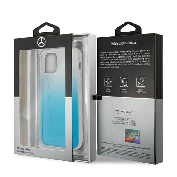 Etui Mercedes Transparent Line na iPhone 12 / iPhone 12 Pro - niebieskie