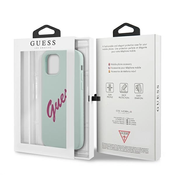 Etui Guess Silicone Vintage na iPhone 12 Pro Max - niebiesko-różowe