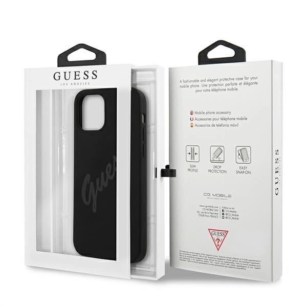 Etui Guess Script Vintage na iPhone 12 Pro Max - czarne
