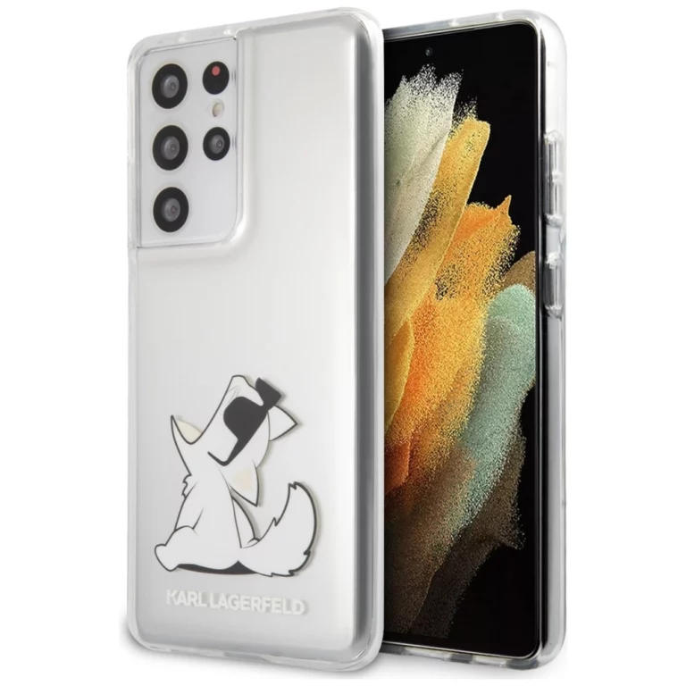 Etui Karl Lagerfeld Choupette Fun na Samsung Galaxy S21 Ultra - przezroczyste