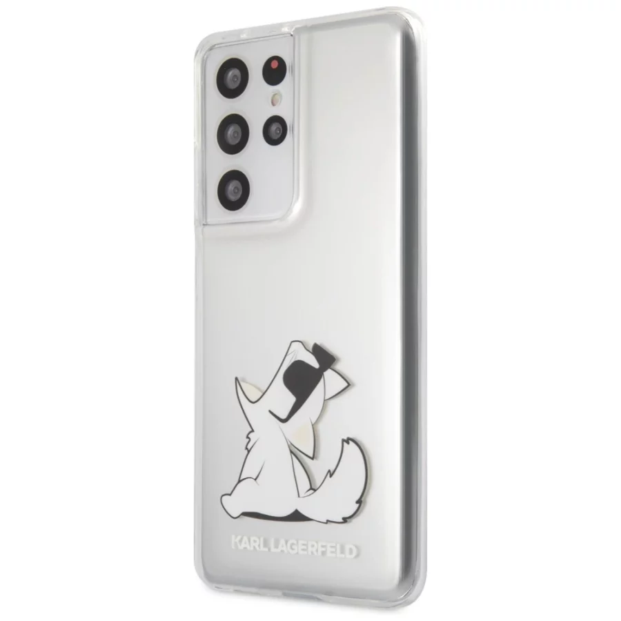 Etui Karl Lagerfeld Choupette Fun na Samsung Galaxy S21 Ultra - przezroczyste