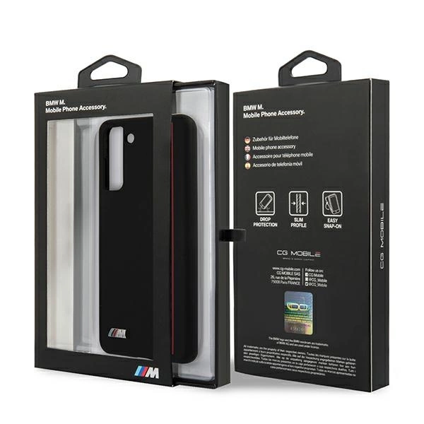 Etui BMW Silicone Stripes M Collection na Samsung Galaxy S21+ - czarne