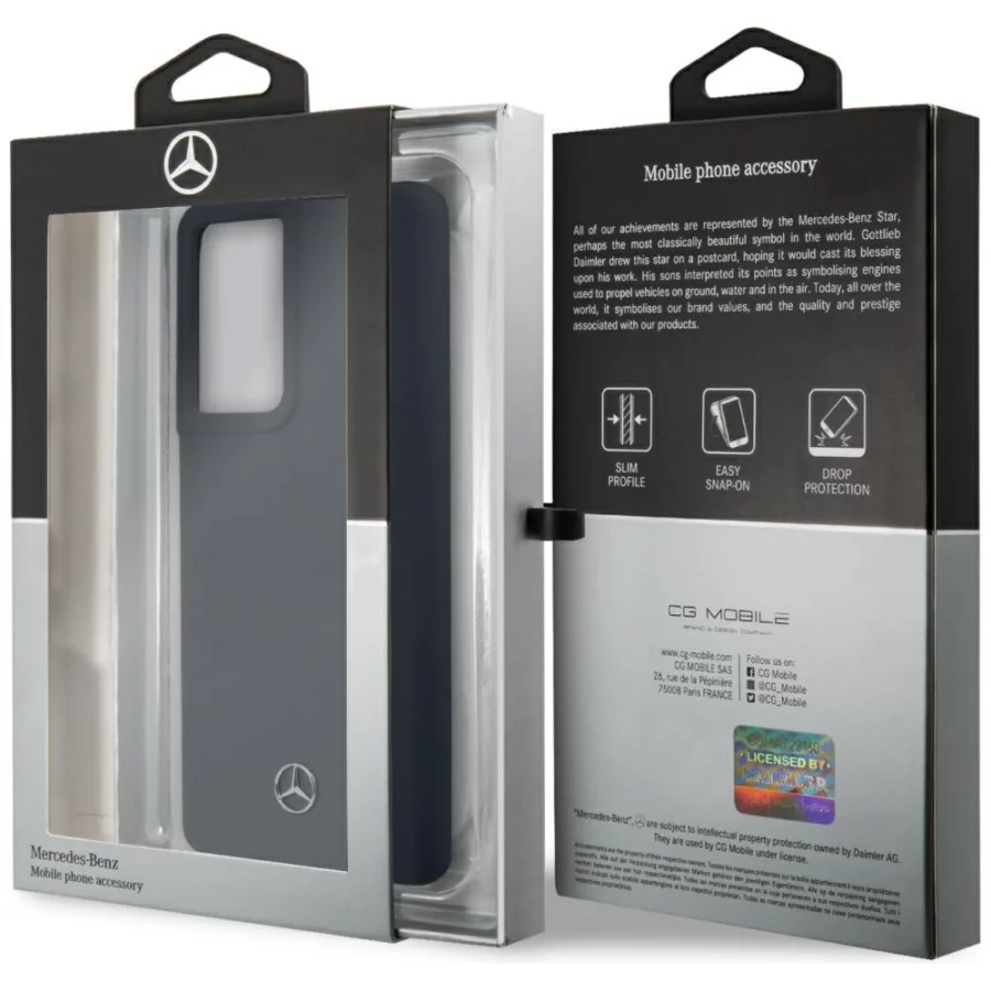 Etui Mercedes Silicone Line na Samsung Galaxy S21 Ultra - niebieskie