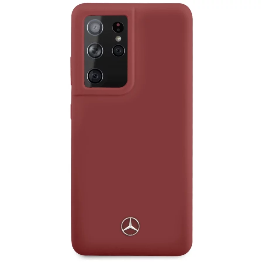 Etui Mercedes Silicone Line na Samsung Galaxy S21 Ultra - czerwone