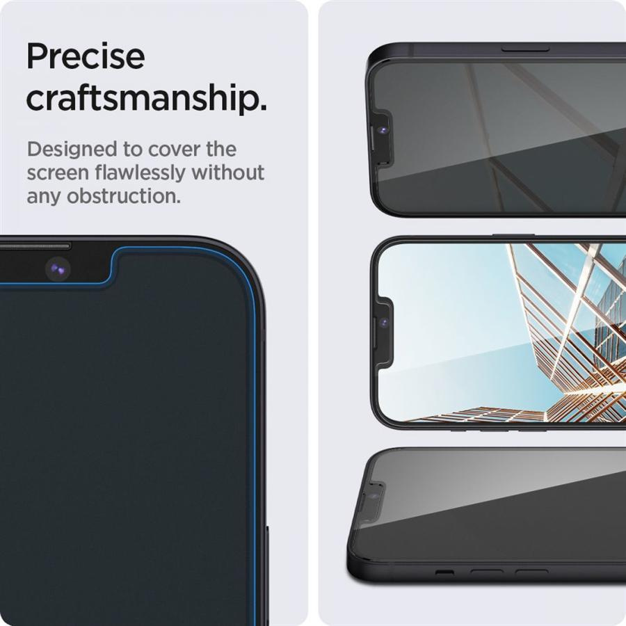 Szkło hartowane Spigen Glas.tR Slim Privacy na iPhone 13 / 13 Pro / 14 / 16e