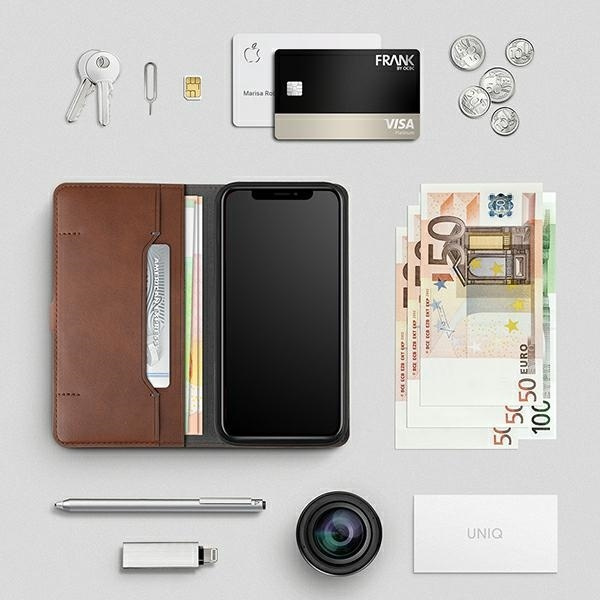 Etui Uniq Journa na iPhone 12 / iPhone 12 Pro - szare