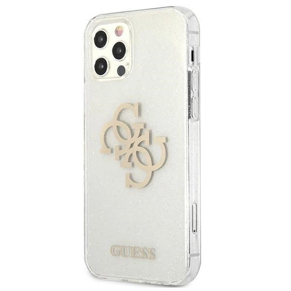 Etui Guess Glitter 4G Big Logo na iPhone 12 Pro Max - przezroczyste