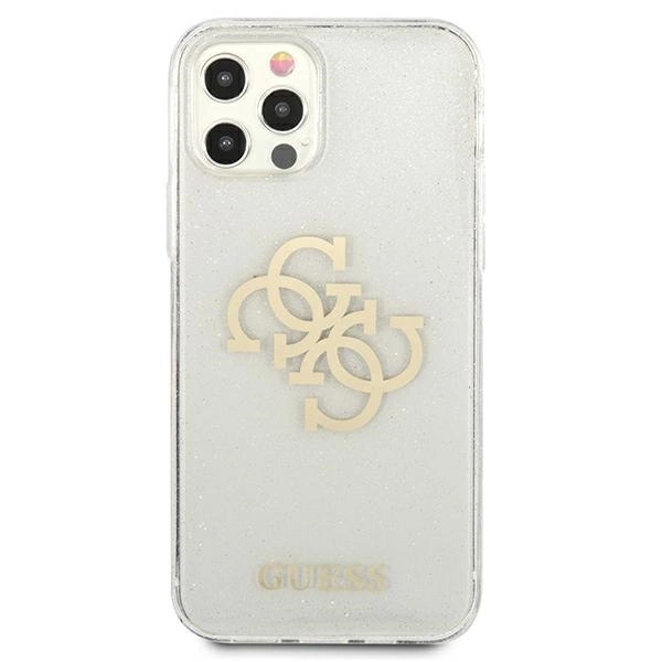 Etui Guess Glitter 4G Big Logo na iPhone 12 Pro Max - przezroczyste
