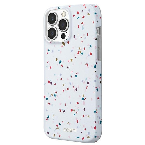 Etui Uniq Coehl Terrazzo na iPhone 13 Pro Max - białe