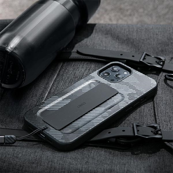 Etui Uniq Heldro na iPhone 12 / iPhone 12 Pro - czarne moro