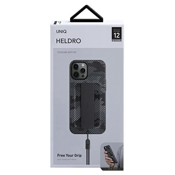 Etui Uniq Heldro na iPhone 12 / iPhone 12 Pro - czarne moro
