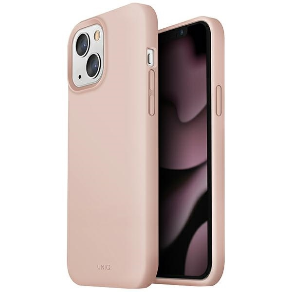 Etui Uniq Lino na iPhone 13 - różowe
