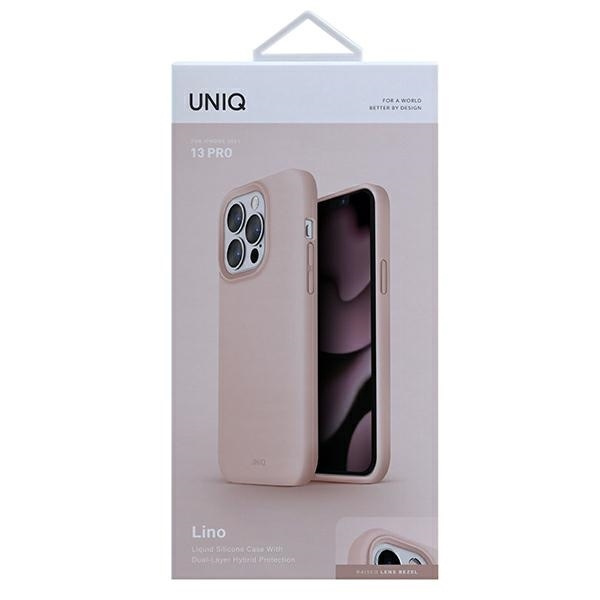 Etui Uniq Lino na iPhone 13 Pro / iPhone 13 - różowe
