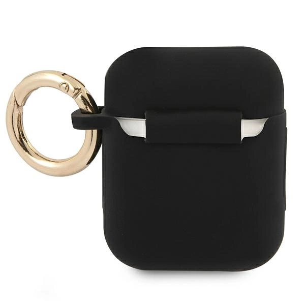Etui Guess Silicone Vintage Script na AirPods 1/2 - czarne
