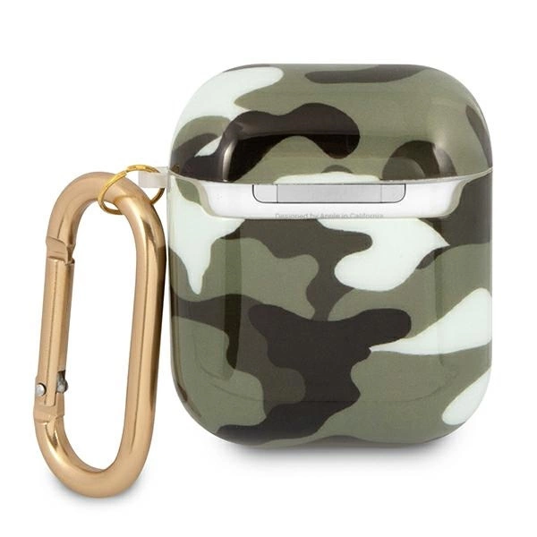 Etui Guess Camo Collection na AirPods 1/2 - zielone