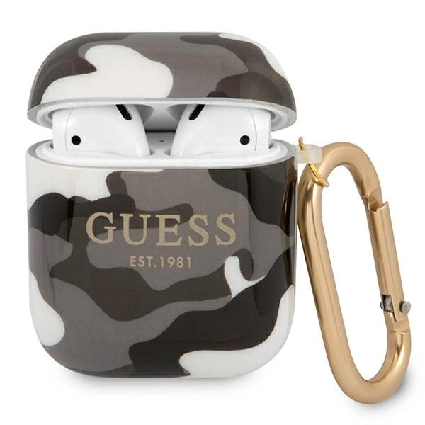 Etui Guess Camo Collection na AirPods 1/2 - czarne