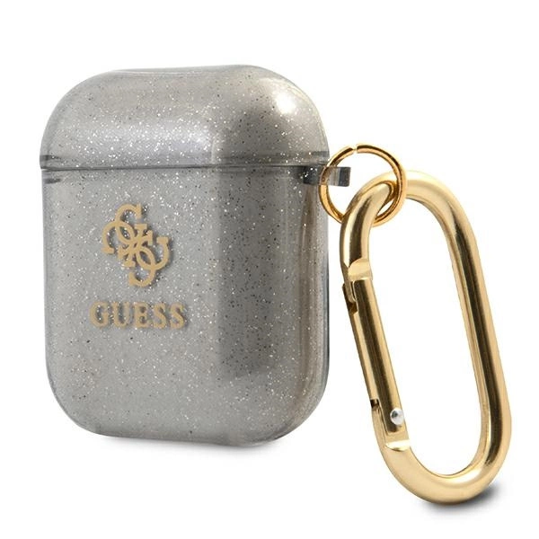 Etui Guess Glitter Collection na AirPods 1/2 - czarne